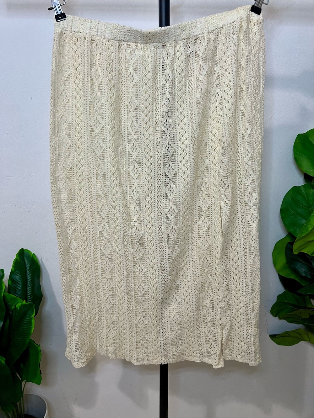 Cream Crochet Lace Skirt | Boho Quiet Luxury Cottagecore Fall Y2K Size 2X
